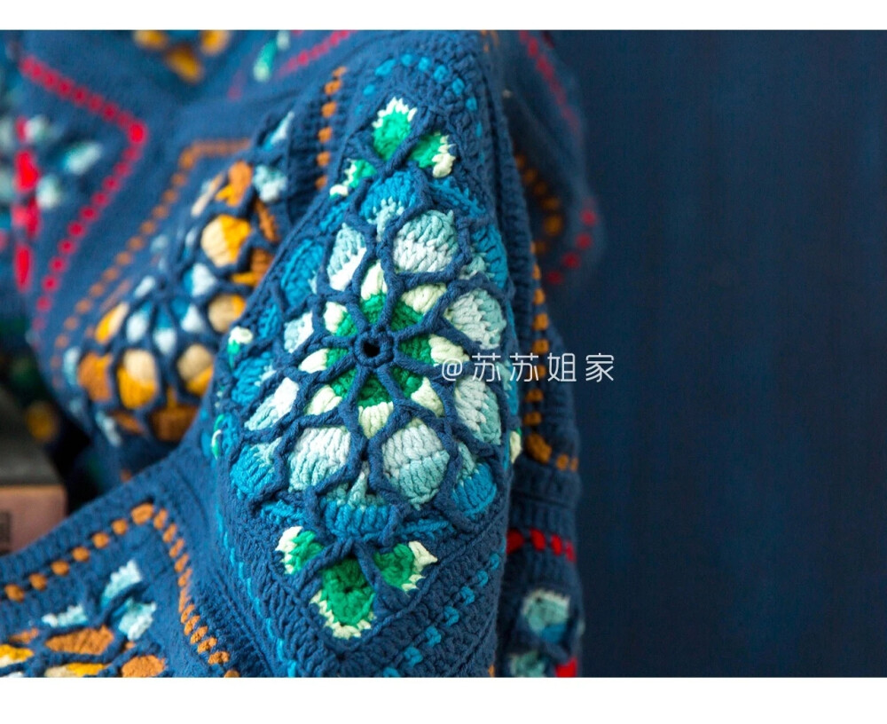 钩针镶嵌玫瑰窗拼花毯_教程
