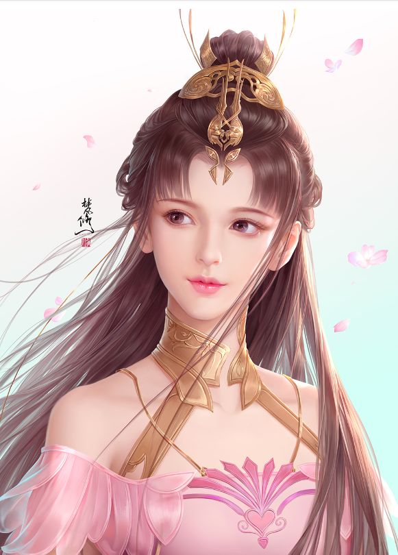 插画古风少女图