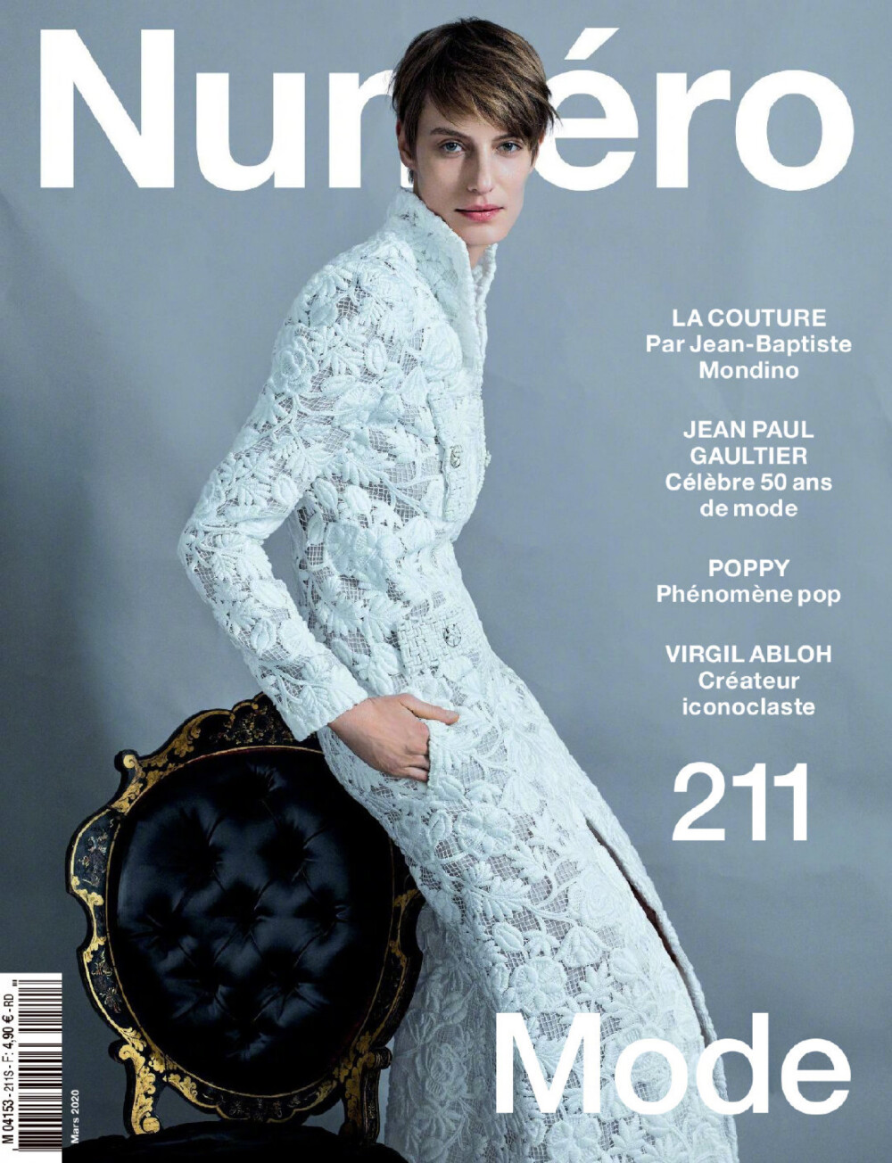 【杂志大片】Numéro March 2020. 法国版《Numéro》三月高定服饰专题“Pure Couture”, 短发模特Veronika Kunz出镜, 简洁时装格调. 摄影: Jean-Baptiste Mondino. ​​​​