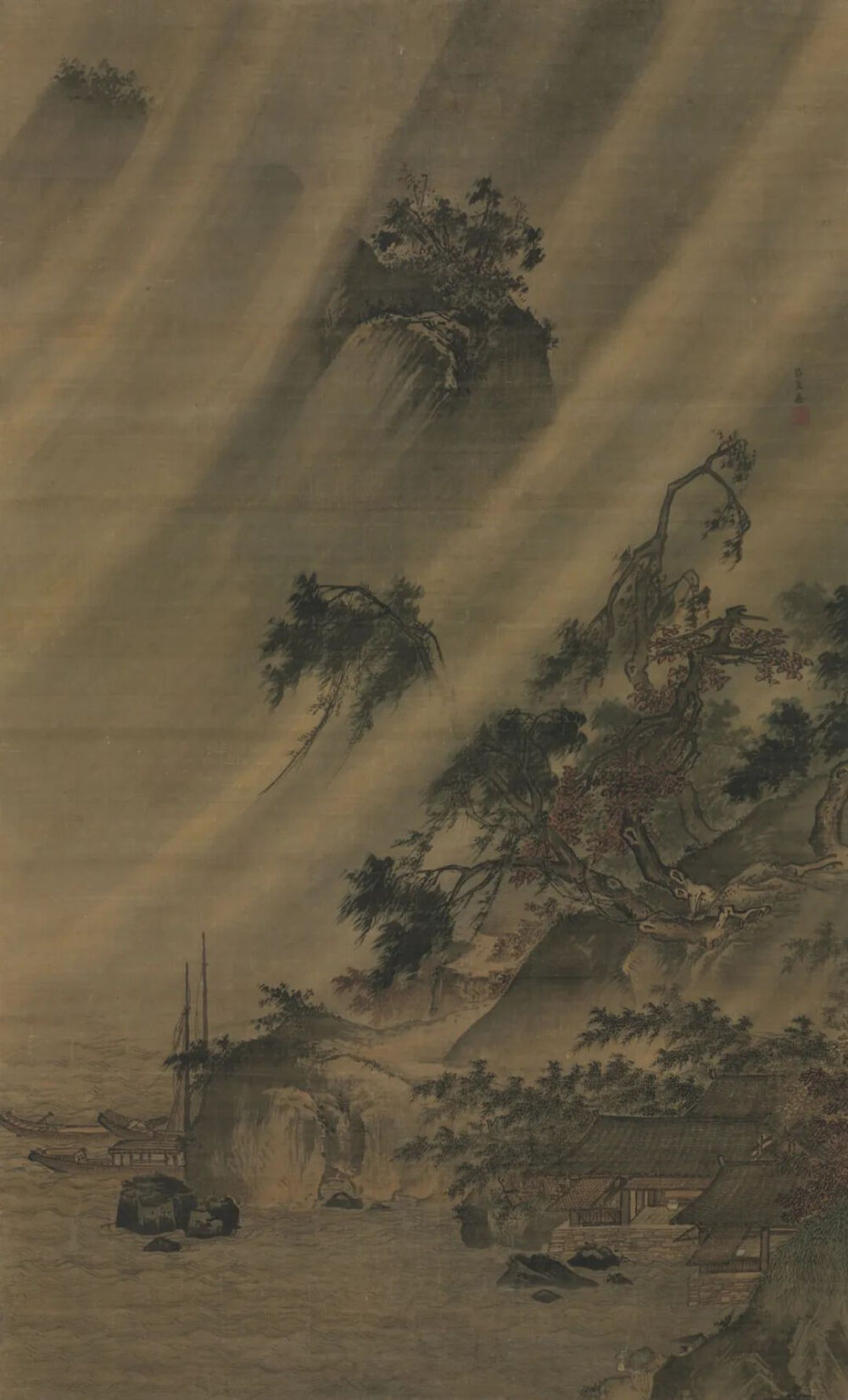 明吕文英江村风雨图克利夫兰美术馆藏