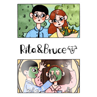 Rita&Bruce的生活系列 原创插画 