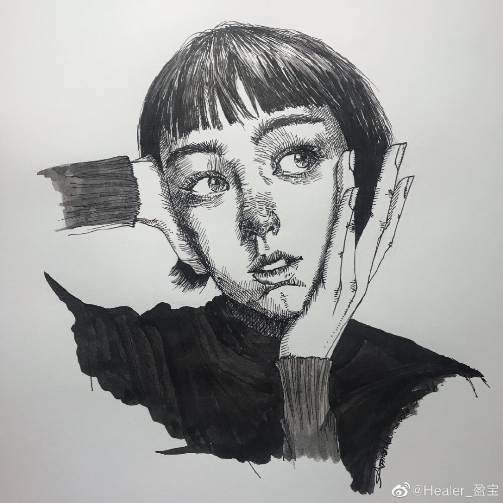 钢笔画