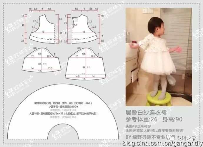 宝宝衣服裙子剪裁图纸