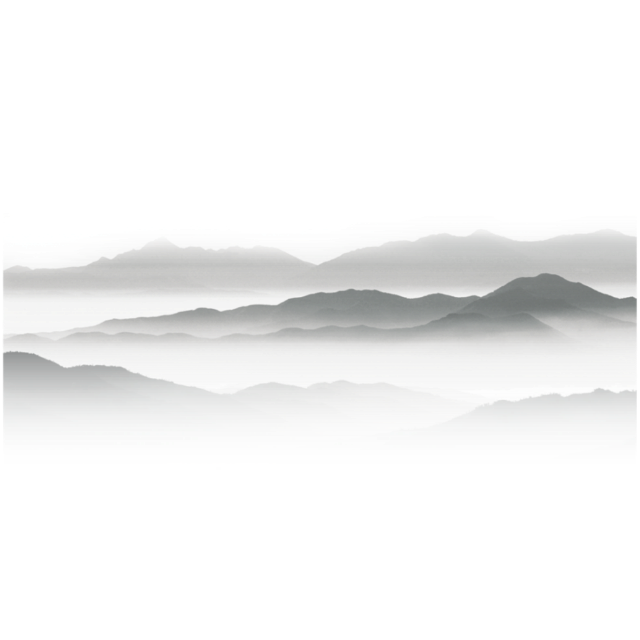 免扣素材古风黑白山png