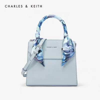 CHARLES＆KEITH 单肩包 丝巾手柄饰女士手提包