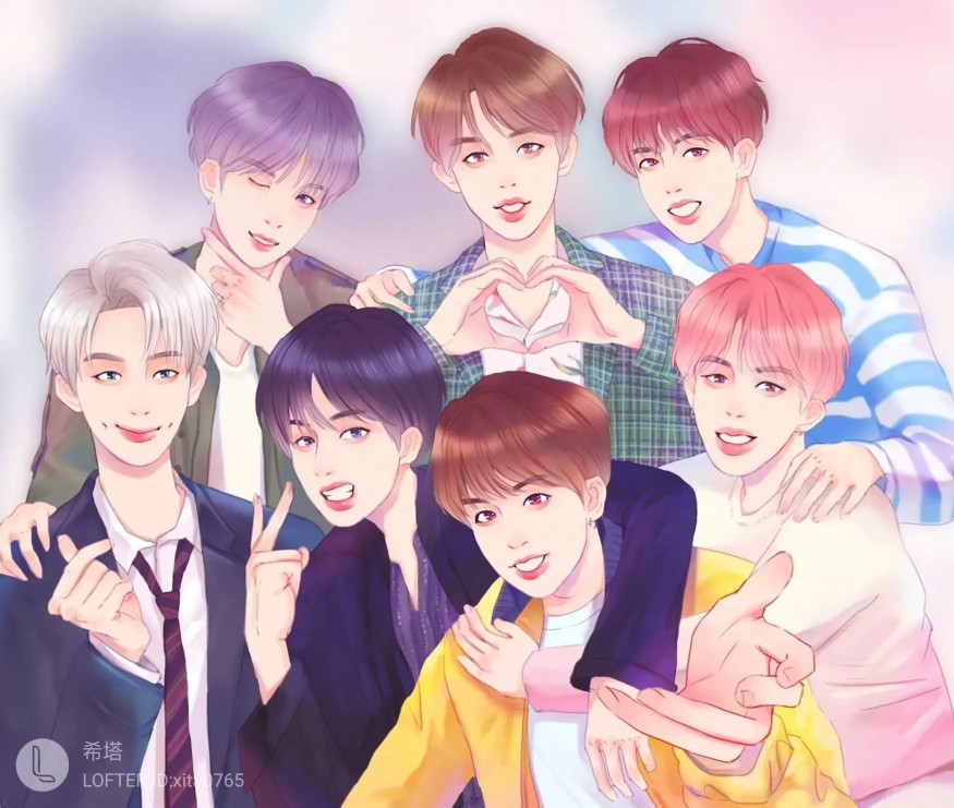 bts 手绘,搜图不易,留图请点赞,专辑内所有图片均有