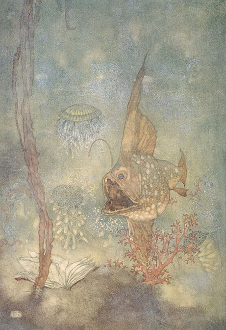 “凡是过往，皆为序章。” ——《暴风雨》莎士比亚埃德蒙·杜拉克（Edmund Dulac）为莎士比亚著作《暴风雨》绘制的插画。《暴风雨》公认为莎士比亚生前最后一部完整的戏剧杰作。全剧充满了静谧氛围与玄妙幻想，如一部瑰丽的史诗。