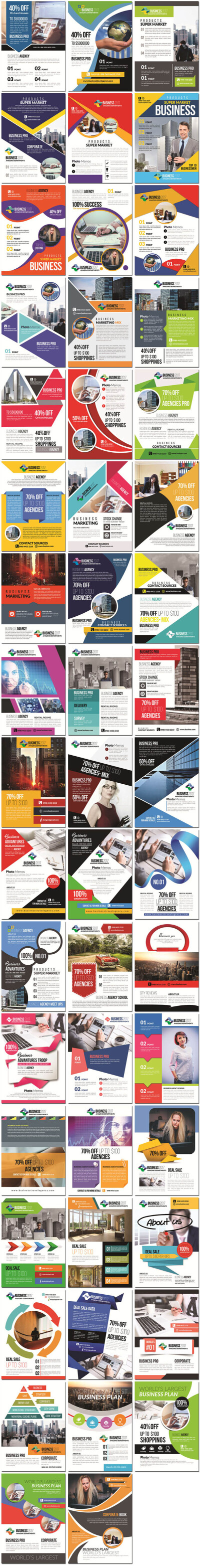 欧美外国商务商业教育企业公司英文dm宣传单页海报设计psd模板素