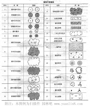 景观园林植物平面图例
来源于百度
侵删