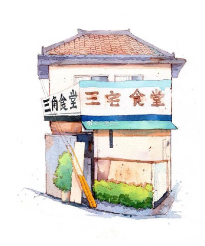 建筑插画，原作看图标