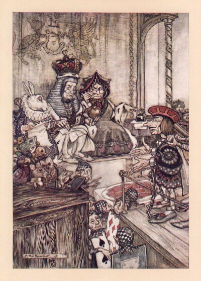 .
童话插画绘本，《爱丽丝梦游仙境》
英国插画家 Arthur Rackham
.