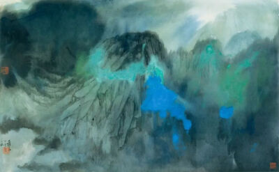 泼墨风景画/张大千/1956/安思远赠予大都会博物馆馆藏 