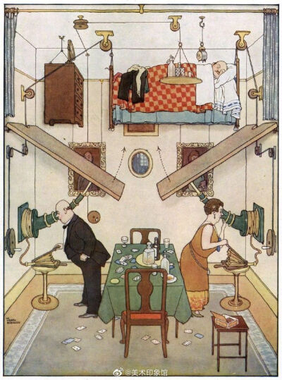 复古插画 英国艺术家 Heath Robinson 插画作品 ​​​