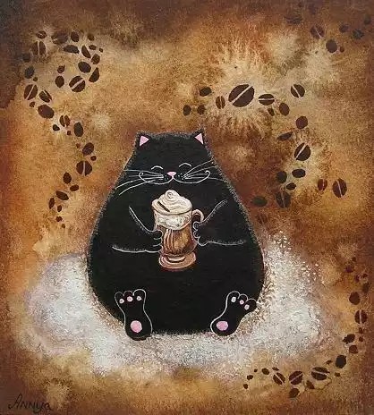 插画：一只黑猫的故事-插画师Annya Djachiachvili