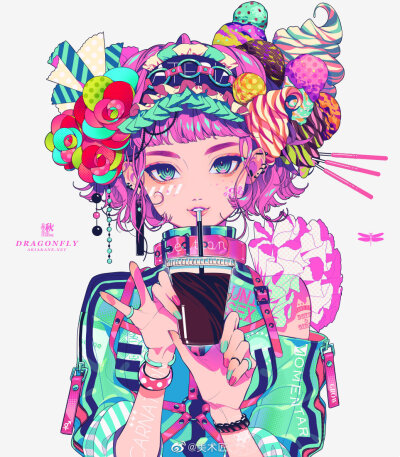 闪耀夺目的色彩头像
,
人物插画艺术家
,
aki_aka_ne 秋赤音 ​