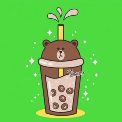 卡通奶茶团头