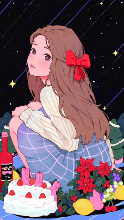 壁纸(动漫，少女：插画)