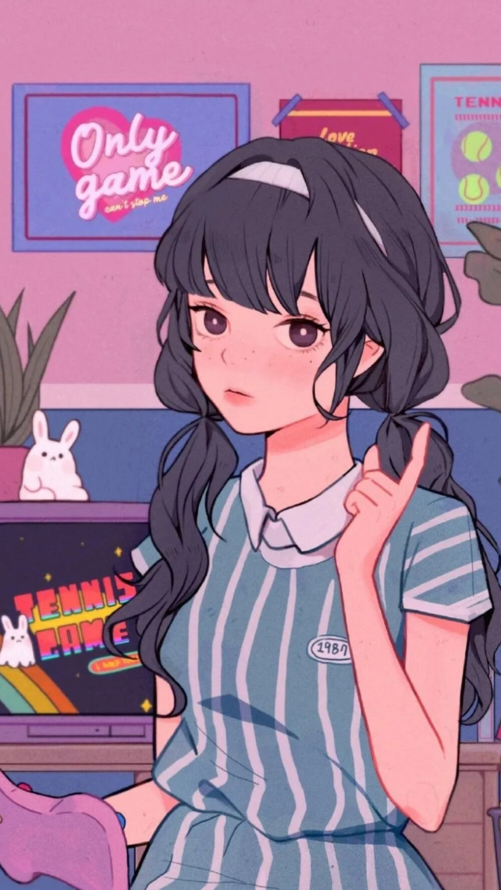 壁纸(动漫，少女：插画)