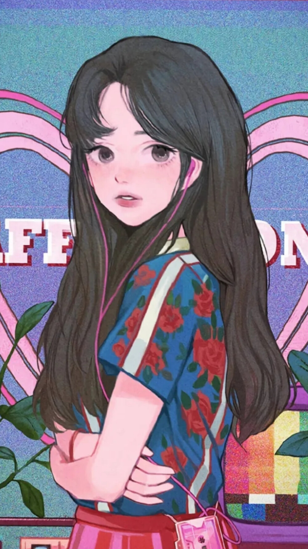 壁纸(动漫，少女：插画)