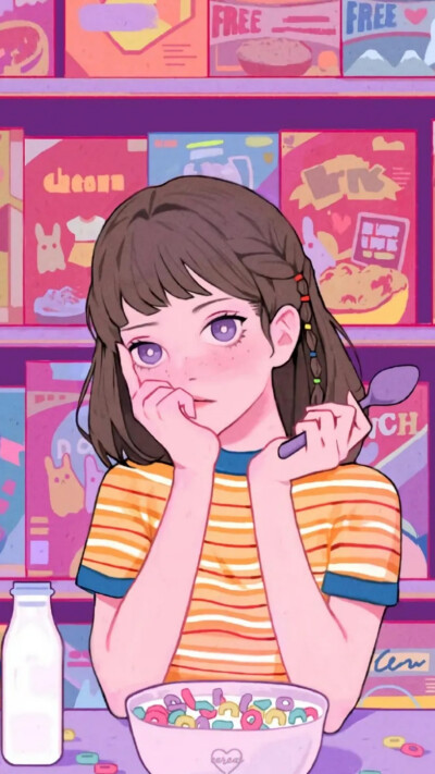 壁纸(动漫，少女：插画)