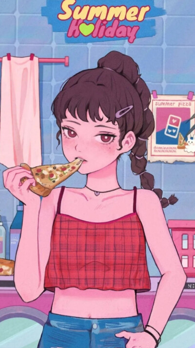 壁纸(动漫，少女：插画)