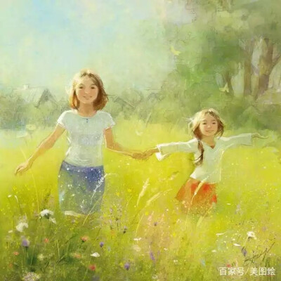 俄罗斯插画家Ekaterina Babok水彩画，淡淡的色彩，清新的早晨