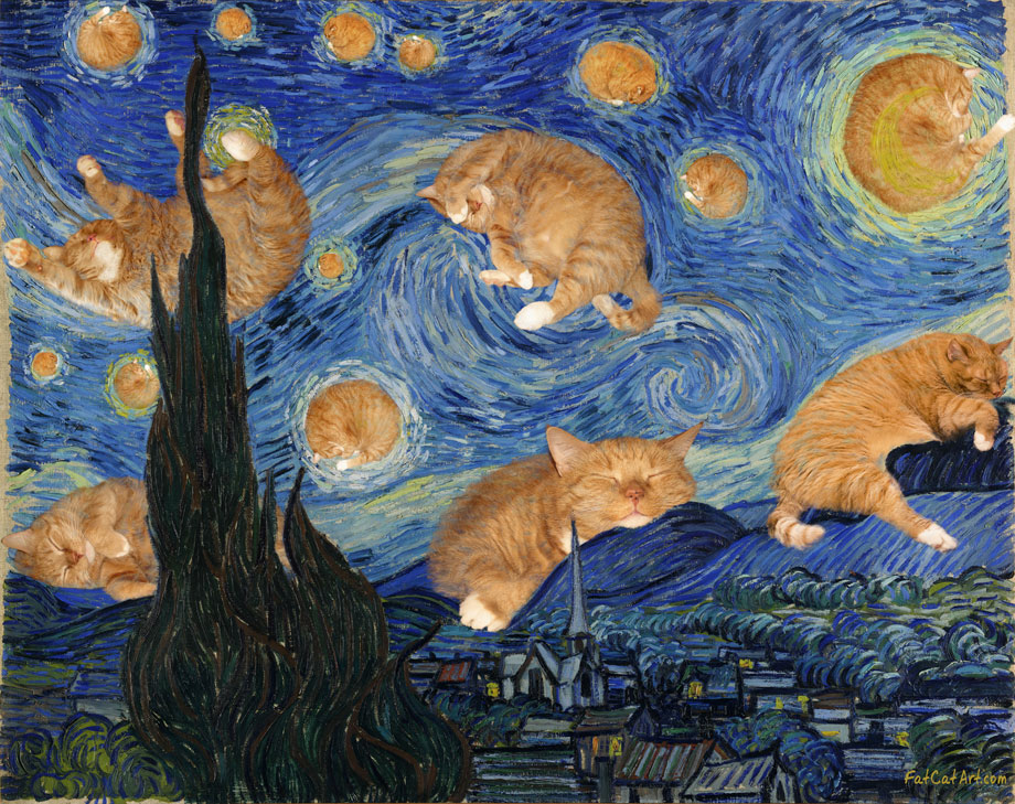 Vincent van Gogh, The Starry Night, true version, aka The Furry Night