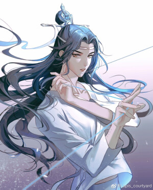 魔道祖师  蓝忘机  甘蓝/绘
来源：微博