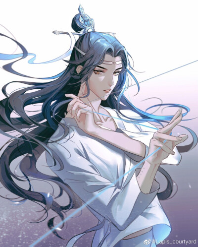 魔道祖师 蓝忘机 甘蓝/绘
来源：微博