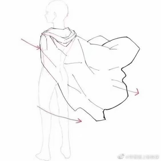 斗篷 衣服 绘画