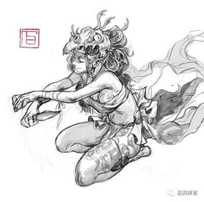 美国画师TB Choi 黑白线稿