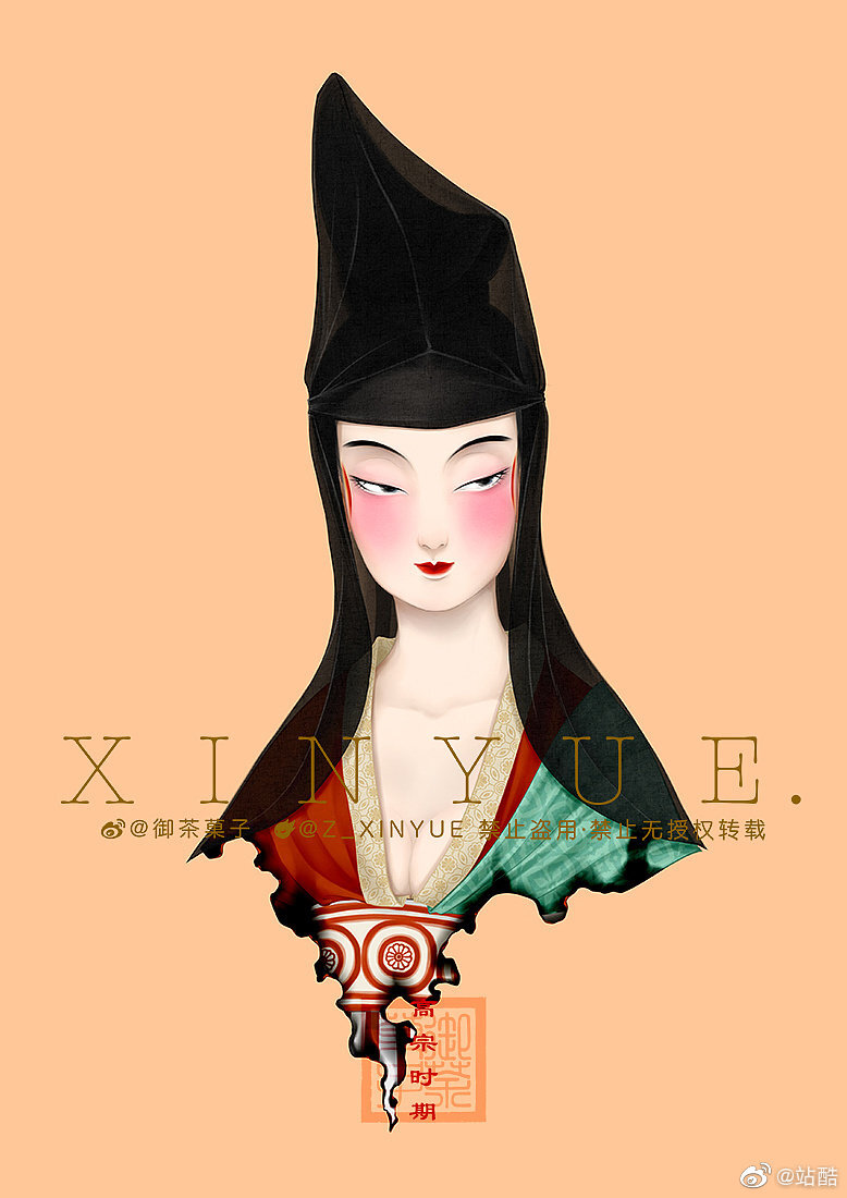 插画师笔下的唐风女子，千娇百媚，韵味十足
ID：Z_XINYUE@御茶菓子
