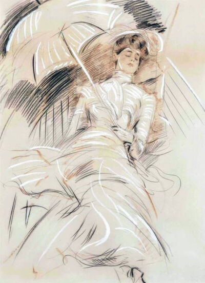 Paul César Helleu（1859年12月17日 - 1927年3月23日）是一位法国油画家，粉彩画家，铜版画设计师，以其众多美丽的社会女性画像而闻名。 他所创作的肖像人物，女性多为巴黎当红名妓利亚纳·德·朴质（Liana de Puzhi）…