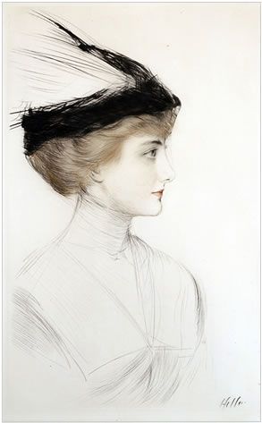 Paul César Helleu（1859年12月17日 - 1927年3月23日）是一位法国油画家，粉彩画家，铜版画设计师，以其众多美丽的社会女性画像而闻名。 他所创作的肖像人物，女性多为巴黎当红名妓利亚纳·德·朴质（Liana de Puzhi）的肖像。
1884年，Helleu受委托绘制一幅名为Alice Guérin（1870-1933）的年轻女子的肖像。 他们坠入爱河，两年后于1886年7月28日结婚。在他们的一生中，她是他最喜欢的模特。 她迷人，精致，优雅，帮助他进入了巴黎的贵族圈子，在那里他们是受欢迎的一对夫妻。
他还构思了纽约市中央车站夜空星座的天花板壁画。
他也是Jean Helleu的父亲和Jacques Helleu的祖父，他们都是Parfums Chanel的艺术总监。
1904年，Helleu被授予Légiond'honneur，并成为巴黎和伦敦爱德华时代最著名的艺术家之一。