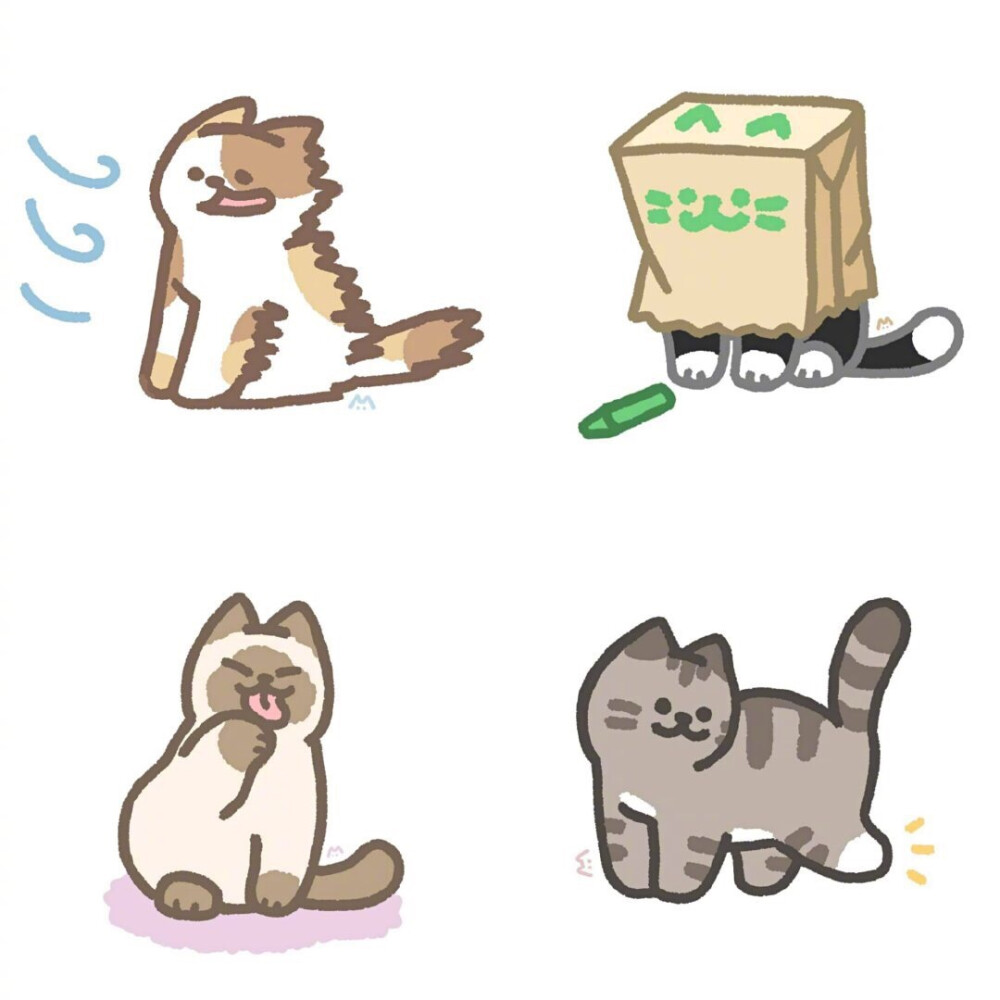 猫猫插画可爱表情