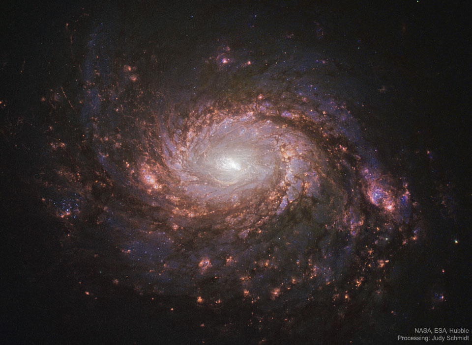 M77：具有活动中心的旋涡星系
影像来源及版权：Hubble，NASA，ESA：处理者和许可方：JudySchmidt
