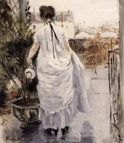 法国印象派女画家贝尔特·莫里索（Berthe Morisot 1841-1895），当时巴黎沙龙圈里鲜有的女画家，同为印象派之父马奈的密友，模特及情人，她的作品充满田园气息和闲适的生活景象。