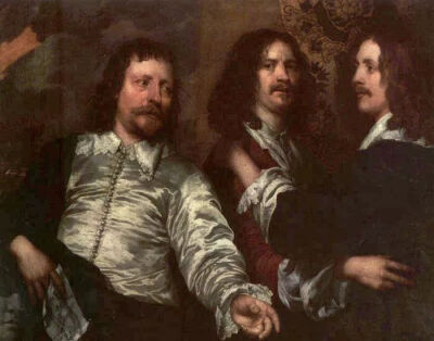 威廉·杜布森（William Dobson）/《The artist with Nicholas Lanier and Sir Charles Cottrell》/1645