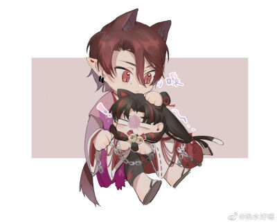 阴阳师
鬼童丸&缘结神，
鬼神cp，童缘
画师微博:热水好嚯