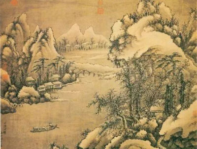 图为明代画家谢时臣的《山阴归棹图》