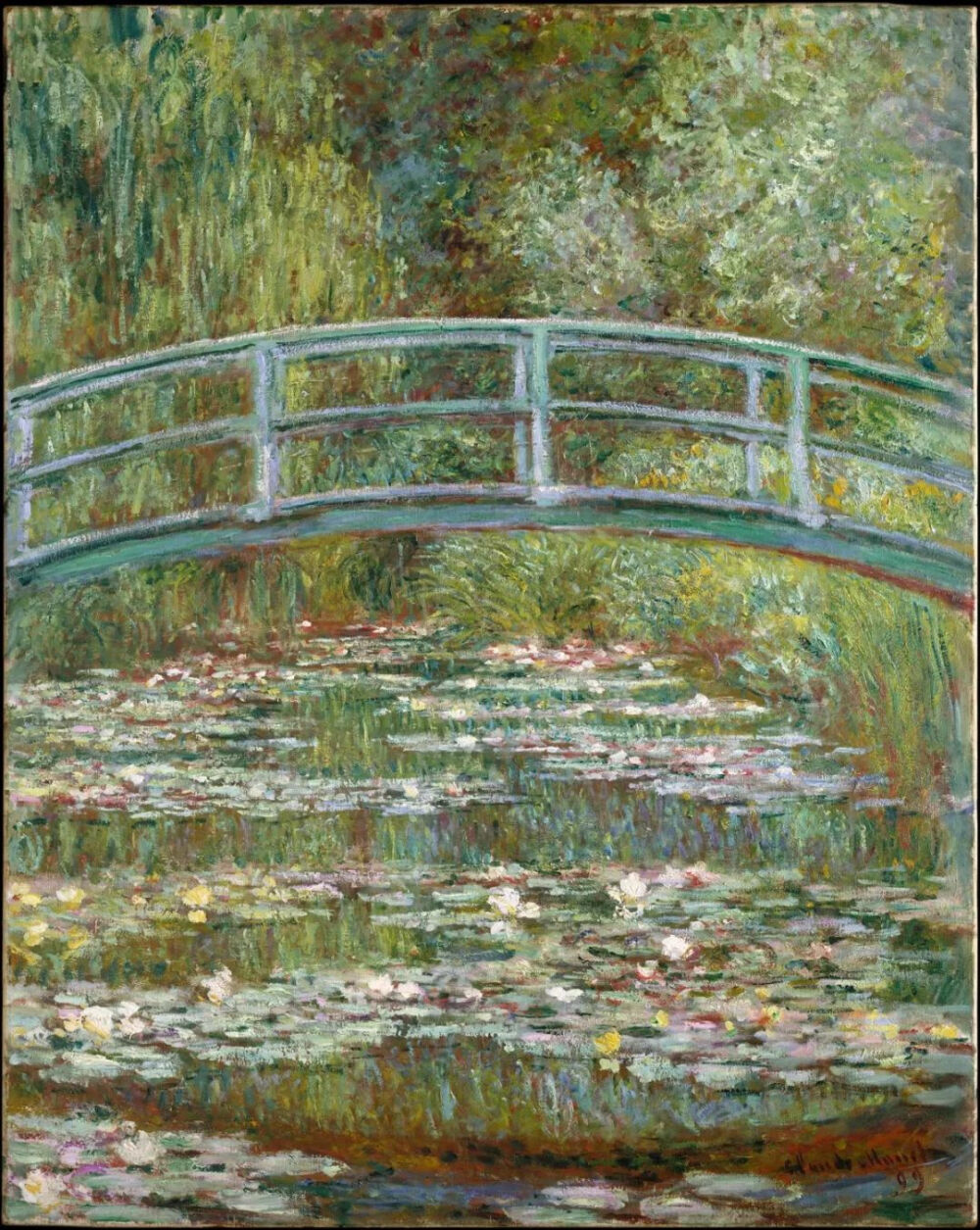 莫奈《Bridge over a Pond of Water Lilies》/1899年/大都会博物馆藏