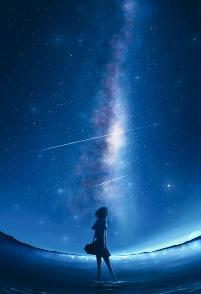 蓝色系少女心星空/天空