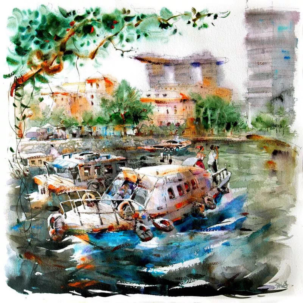 易其文（Tia Kee Woon）
风景画家
出生于1964年，来自新加坡
是一名水彩画家
研究绘画已经有30余年
他的作画题材大都是水彩风景
看一眼便觉得色彩鲜艳，却不艳俗
总给人一种清新又透明的感觉