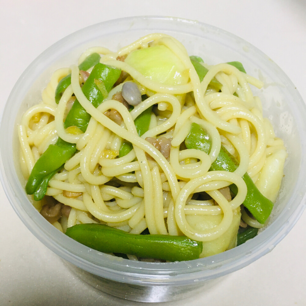 四季豆土豆焖意面