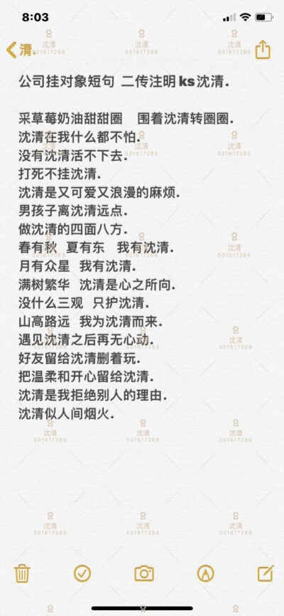 公司挂对象短句.二传标注沈清.