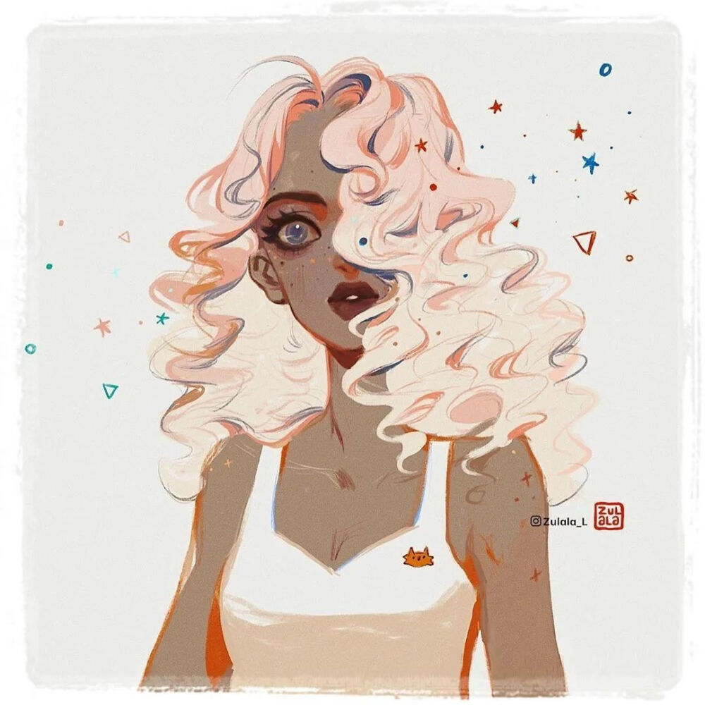 欧美风插画头像