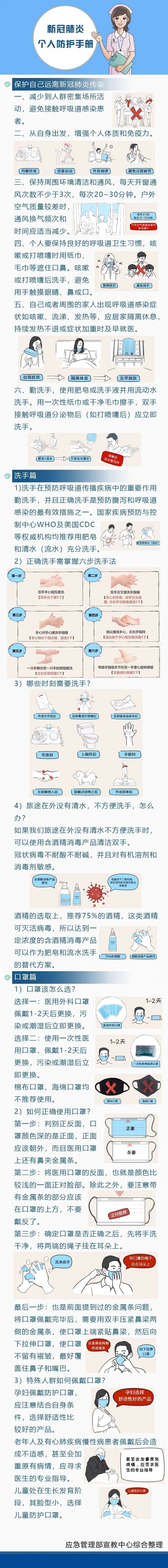 转载新冠肺炎个人防护手册