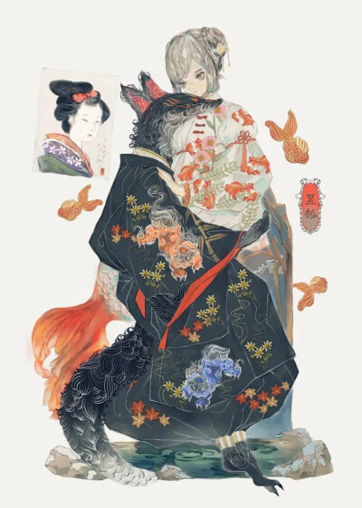 日本画师YOGLSYA. 治愈风