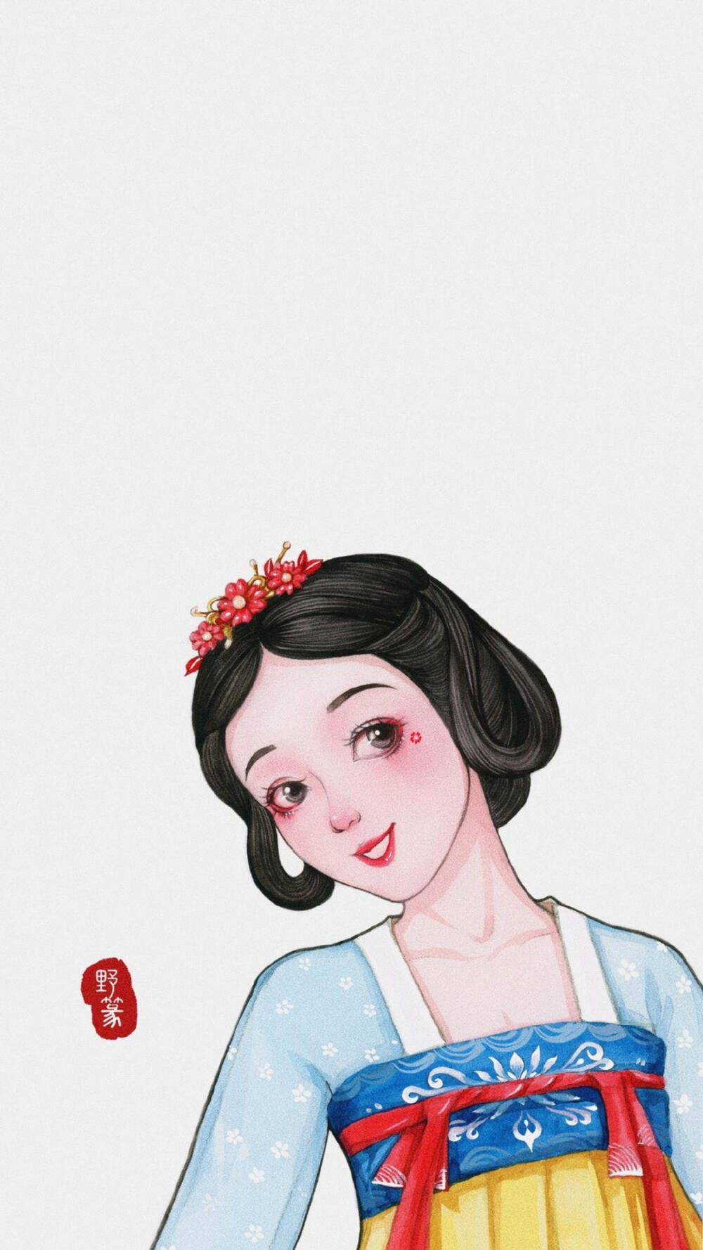 手绘插画少女公主