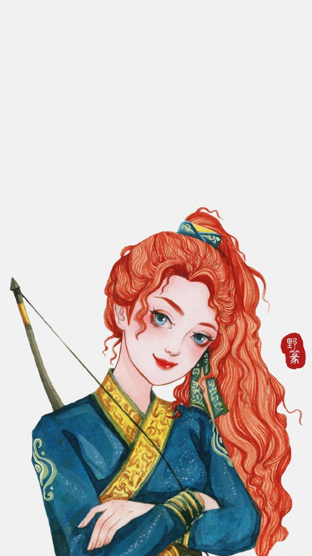 手绘插画少女公主